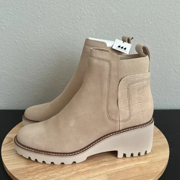 Dolce Vita Suede Waterproof Ankle Boots - Huey H20- Dune (Sz 8.5m) a570595 - Picture 4 of 8